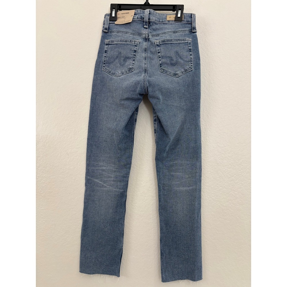 AG Adriano Goldschmied Mari Crop High Rise Slim Straight Jeans Blue Size 24 - Picture 6 of 8